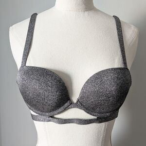 La SENZA Metallic Silver Shimmer Strap  Underwire Push-Up Bra 32 B